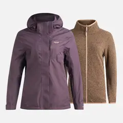 LIPPI - Chaqueta Mujer Tres Cruces Fusion-3 Hoody Jacket Morado Oscuro