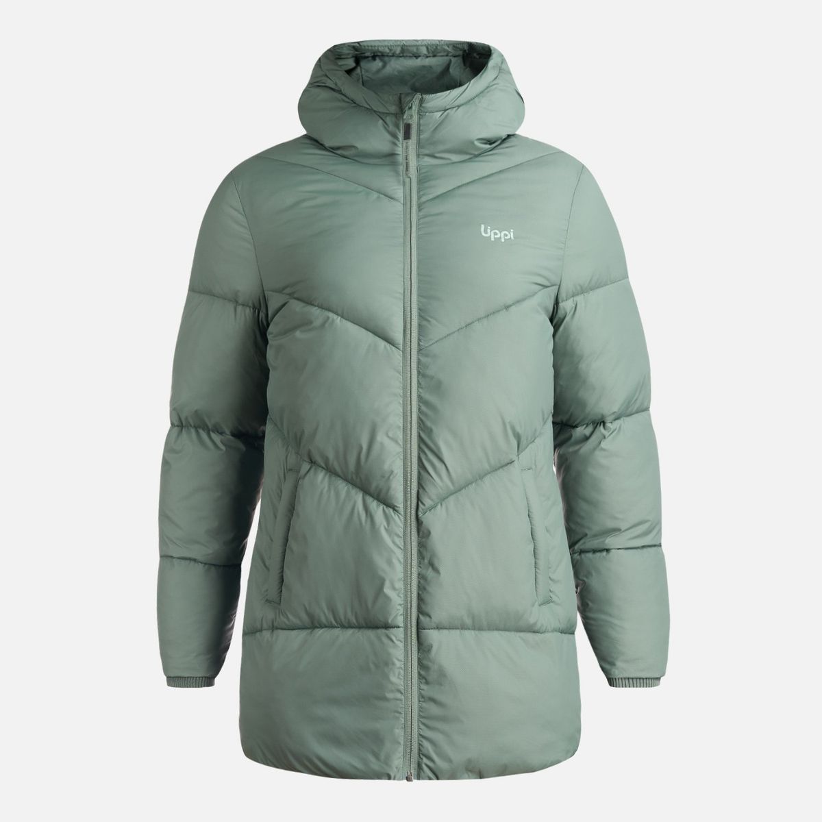 LIPPI - Chaqueta Mujer Long Line Steam Pro Hoody Jacket Verde Musgo Lippi