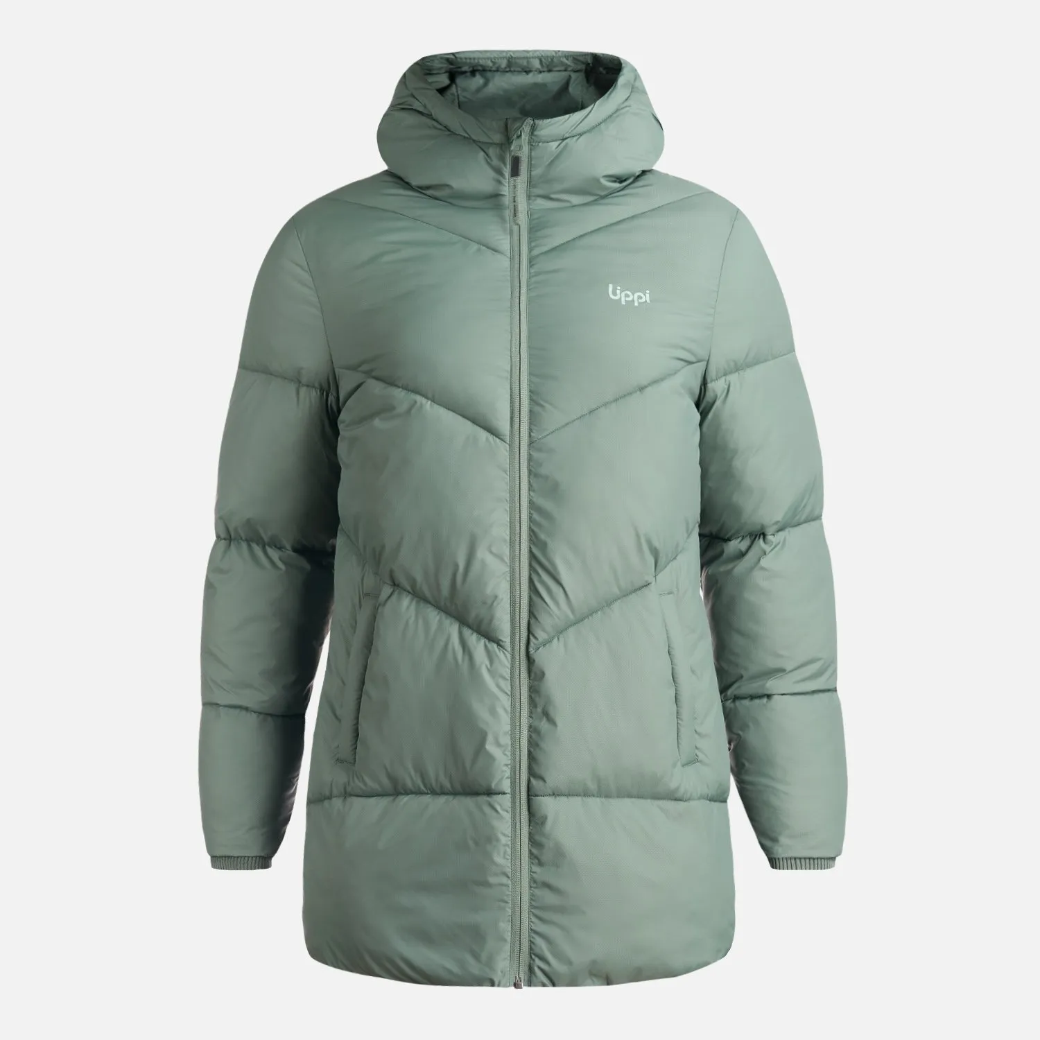 LIPPI Chaqueta Mujer Long Line Steam Pro Hoody Jacket Verde Musgo