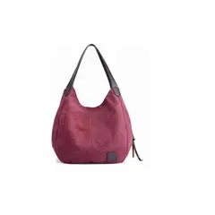 GENERICO - Bolsa Hombro Para Mujer De Lona Tote Bolsos De Moda Original Rojo