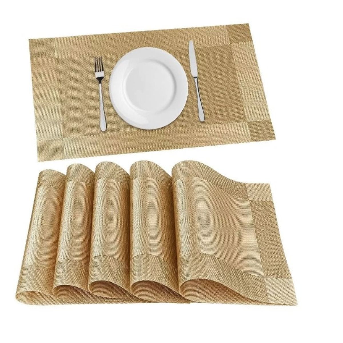 GENERICO - Set 6 Individual De Mesa Impermeable Ecocuero Warrior