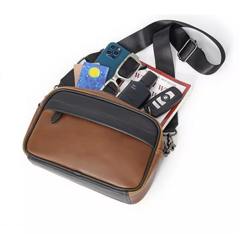 GENERICO - Bandolera De Cuero Para Hombre Bolso Crossbody Mochilas