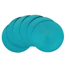 GENERICO - Set De 6 Individuales Redondos Trenzados 38 Cm Aqua