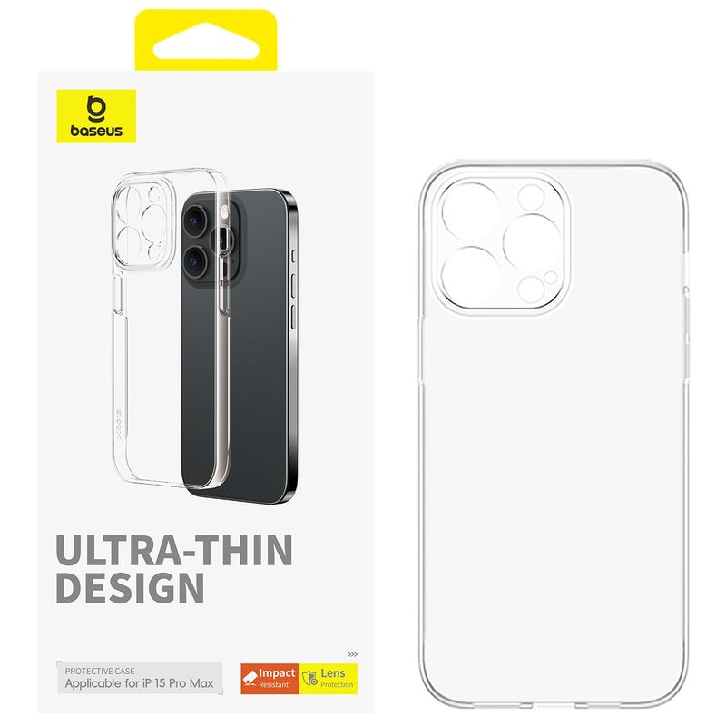 BASEUS - Carcasa Baseus Transparente Ultra Delgada Baseus iPhone 15 Pro Max