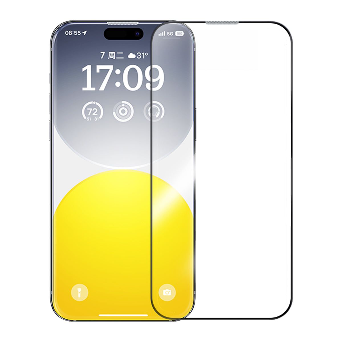 BASEUS - Lámina Protectora Baseus de Vidrio Templado HD compatible con iPhone 15 Plus