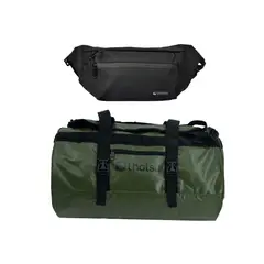 LHOTSE - Pack Bolso Duffel 60 lts Green + Banano impermeable