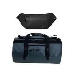 LHOTSE - Pack Bolso Duffel 30 lts Navy + Banano impermeable