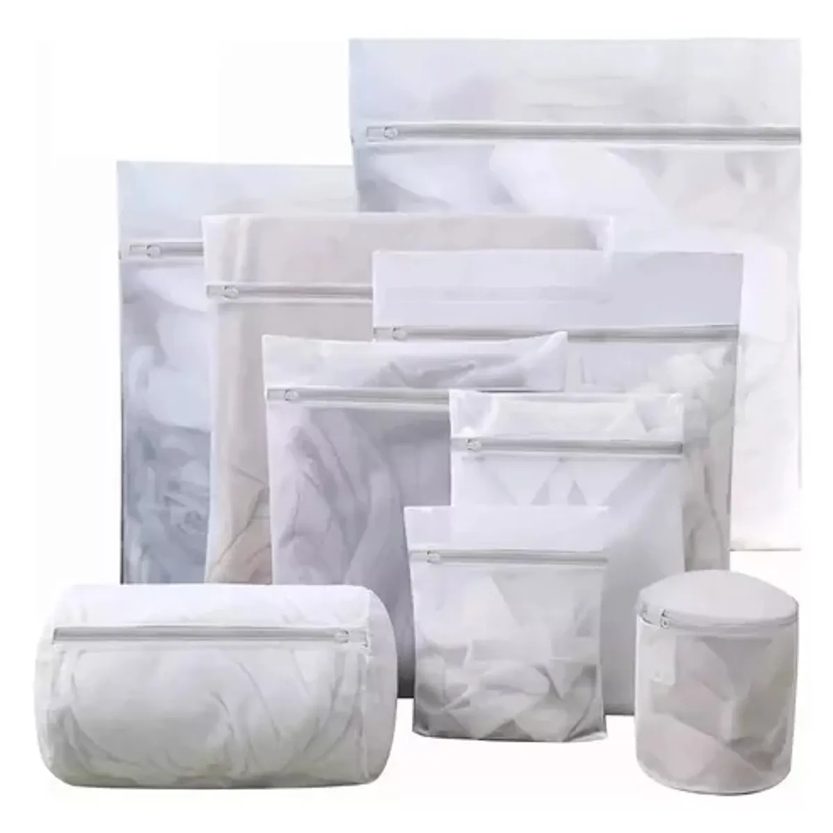 GENERICO - Set De 9 Blanco Malla Bolsa Para Lavar Ropa Lavadora