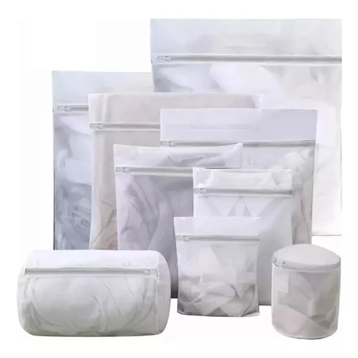 GENERICO - Set De 9 Blanco Malla Bolsa Para Lavar Ropa Lavadora