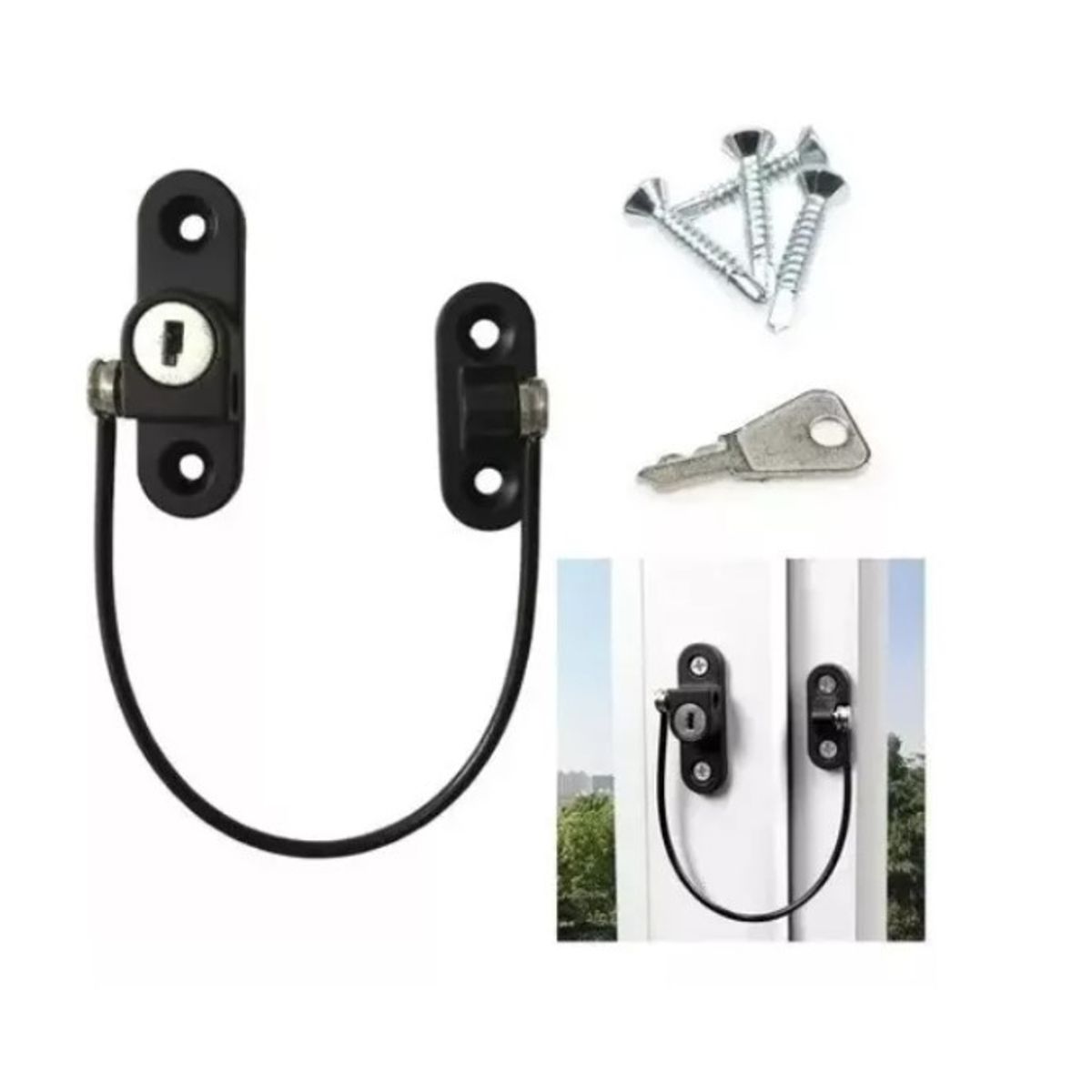 GENERICO - Seguro Niños Cable Acero Refrigerador Ventanas Y Puertas