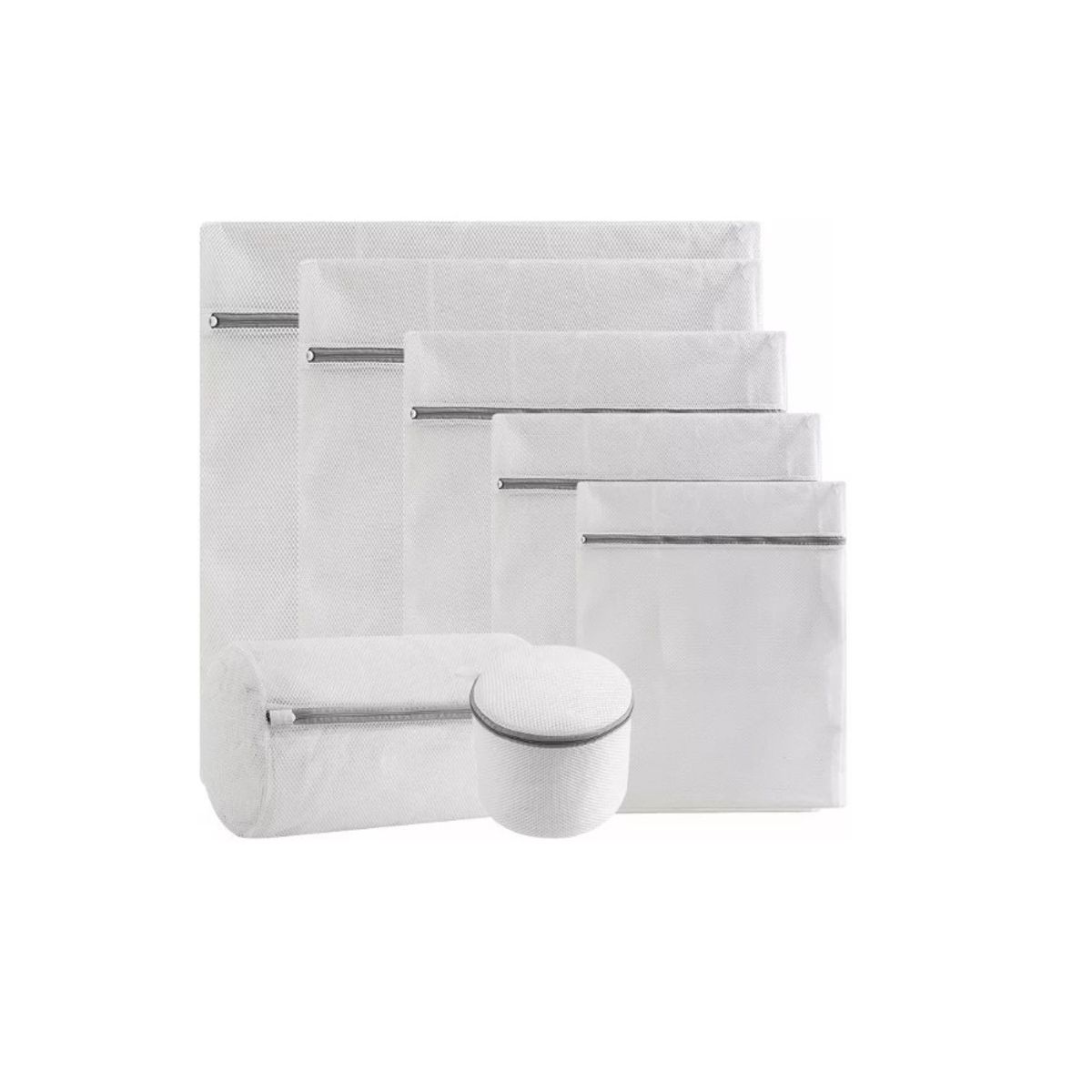 GENERICO - Set De 7 Blanco Malla Bolsa Para Lavar Ropa Lavadora