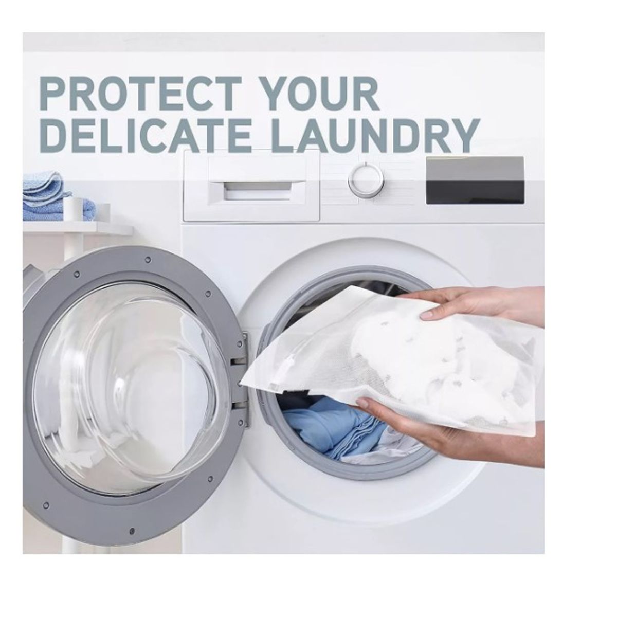 GENERICO - Set De 7 Blanco Malla Bolsa Para Lavar Ropa Lavadora