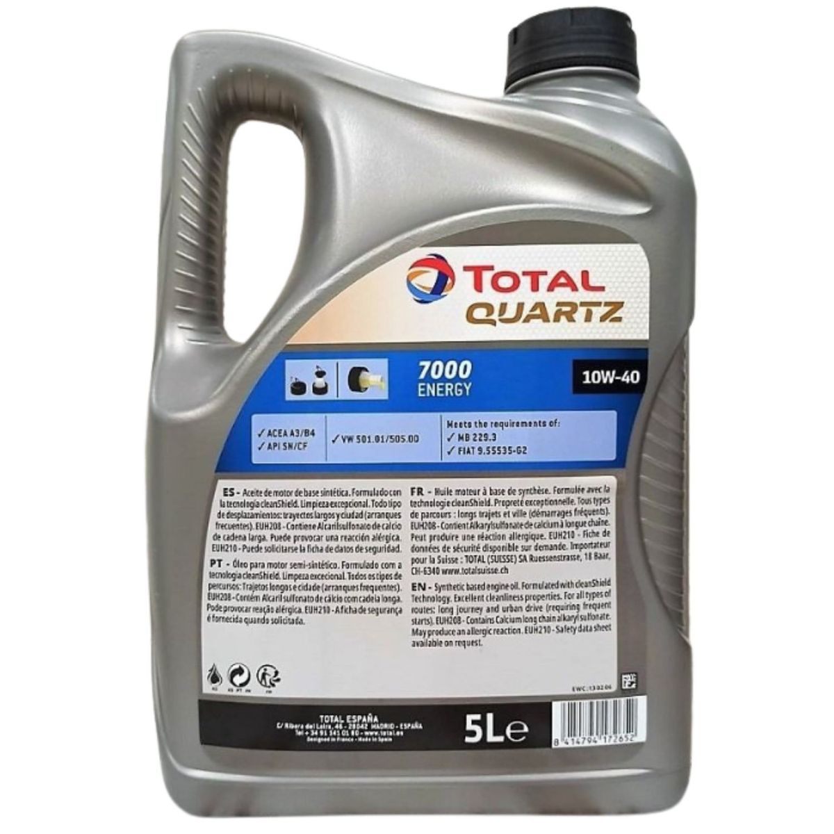 TOTAL - Aceite motor 10W40  marca Total Quartz 7000 4 Litros