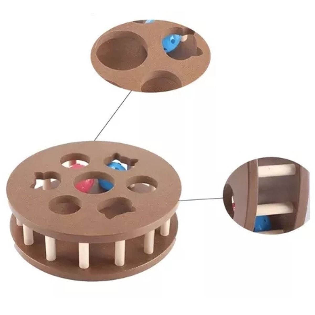 GENERICO - Juguete Interactivo Para Gatos Juego Rueda De Madera Gato
