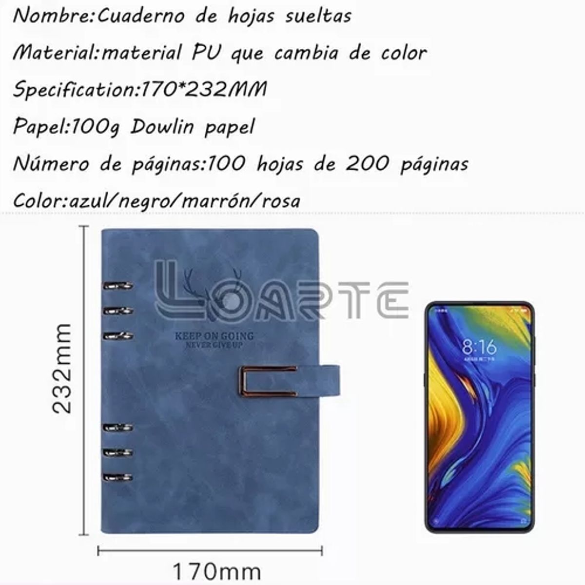 GENERICO - Cuaderno Inteligente Hebilla Magnética De Cuero Sintético
