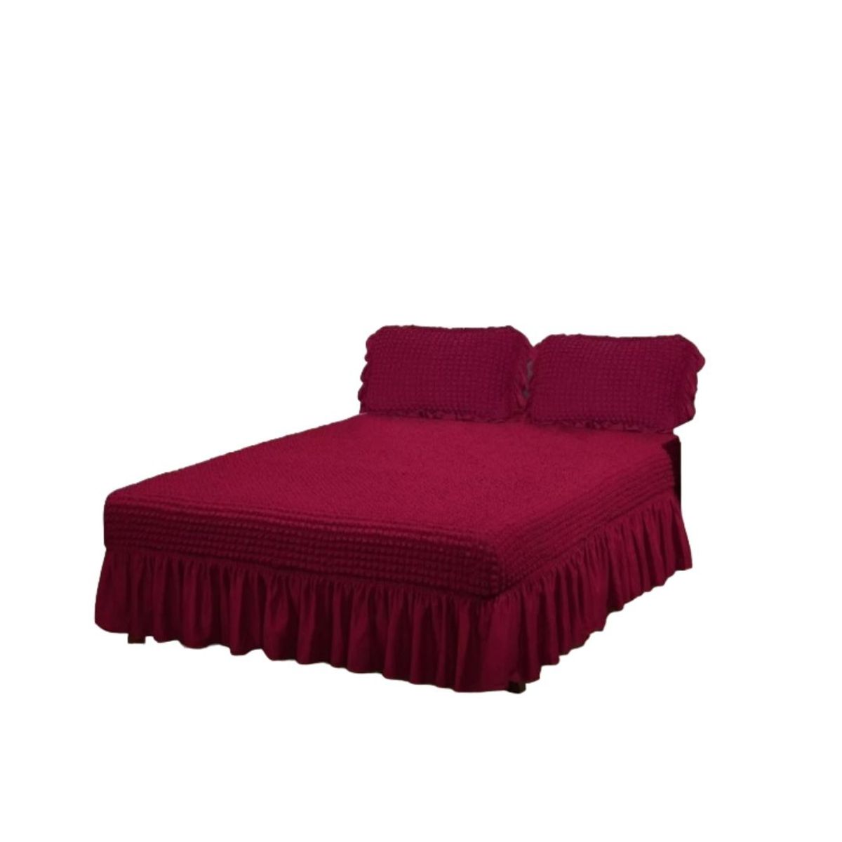 GENERICO - Faldón Turco Texturizado Para Cama 1.5 Plazas Acolchado Elasticada