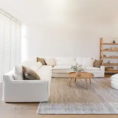 AMOBLE - Sofa seccional Angostura Lino Blanco V Amoblé