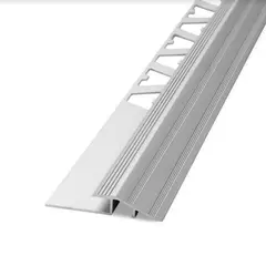 VERONA - Perfil RAMP Aluminio Cromo Mate para Piso Vinilico