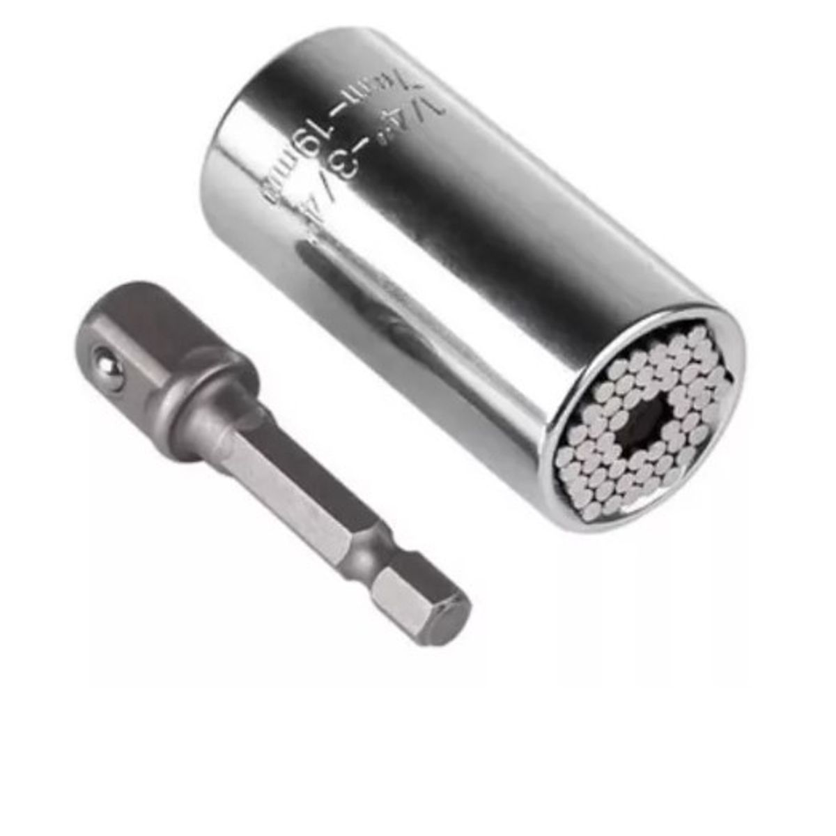 GENERICO - Dado Universal 7mm A 19mm Taladro Para Todo Tipo De Tornillo Plateado