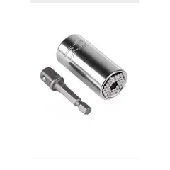 GENERICO - Dado Universal 7mm A 19mm Taladro Para Todo Tipo De Tornillo Plateado