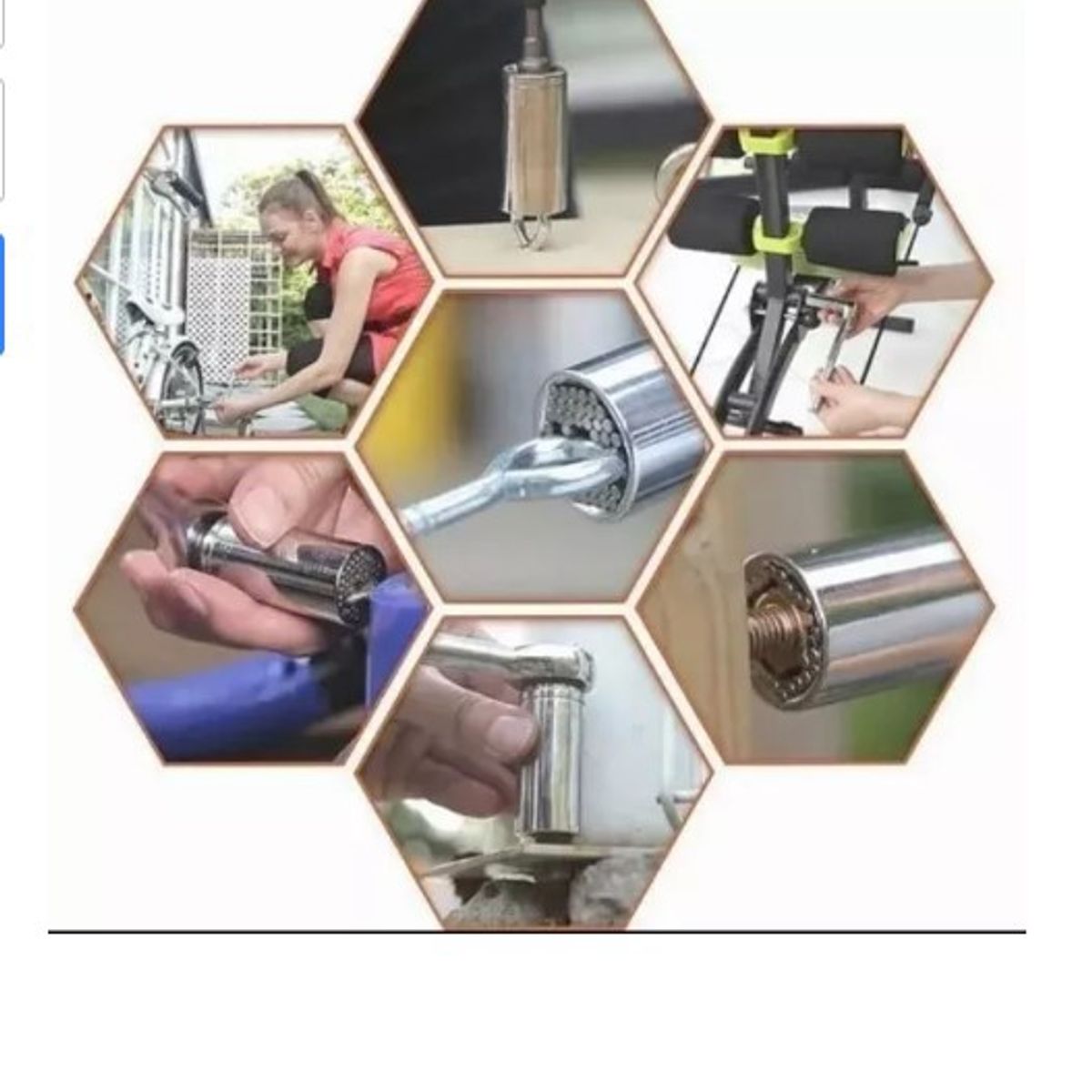 GENERICO - Dado Universal 7mm A 19mm Taladro Para Todo Tipo De Tornillo Plateado