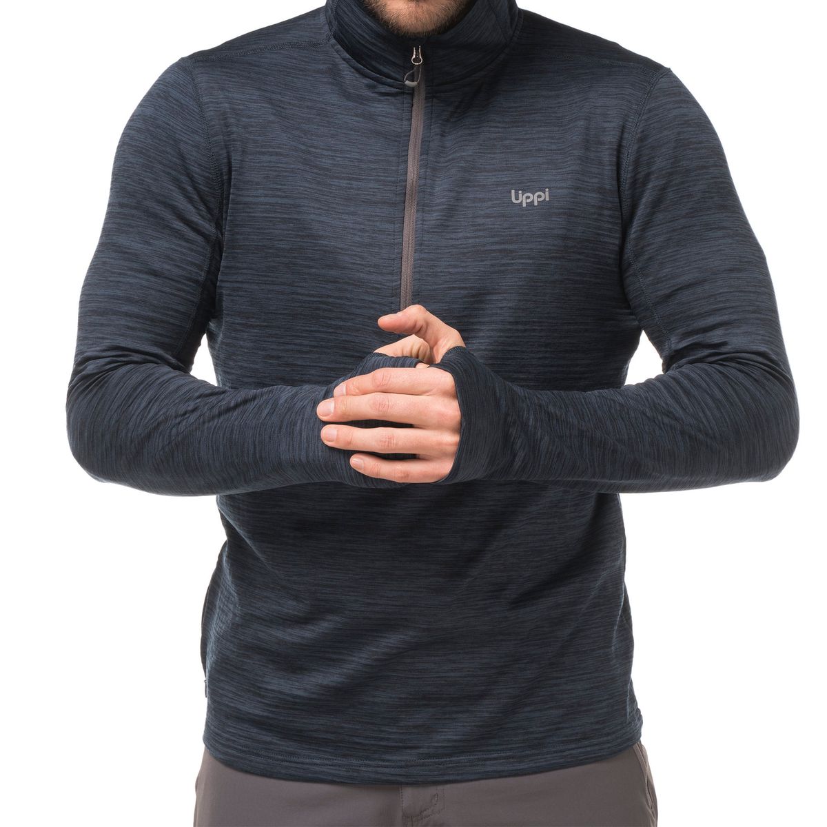 LIPPI - Poleron Hombre Just Move Nano-F 14 Zip Melange Vino Lippi