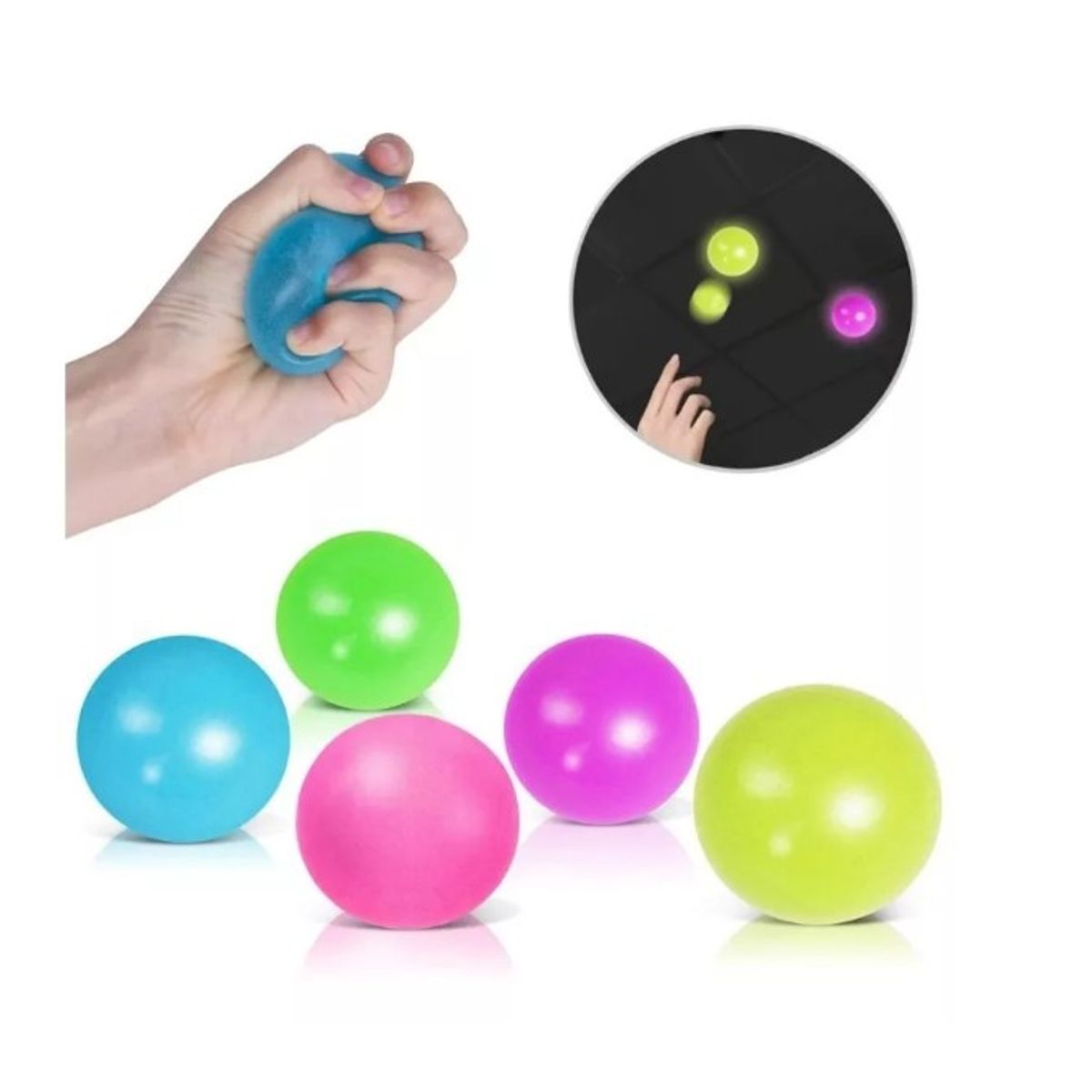 GENERICO - Bolas Fluorescentes Adhesivas Para Aliviar El Estrés