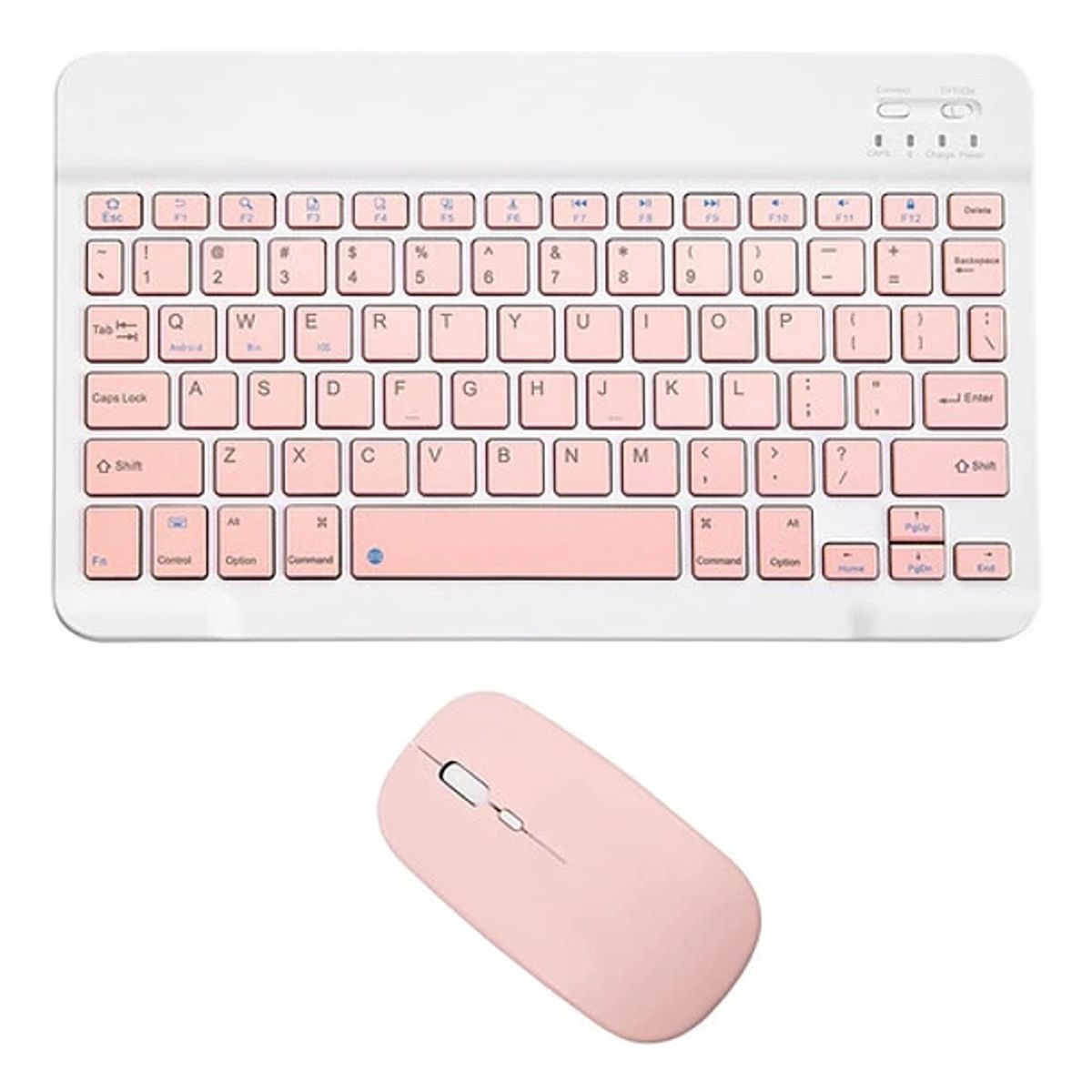 GENERICO - Kit Teclado Inalámbrico Recargable Y Mouse Bluetooth Color Rosado