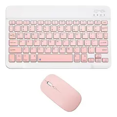GENERICO - Kit Teclado Inalámbrico Recargable Y Mouse Bluetooth Color Rosado