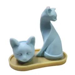 SCENTS CHILE - SET EGIPTO, CELESTE. 1 VELA GATO 200GM+ 1 DECO GATO 125GM+ BASE 25GM