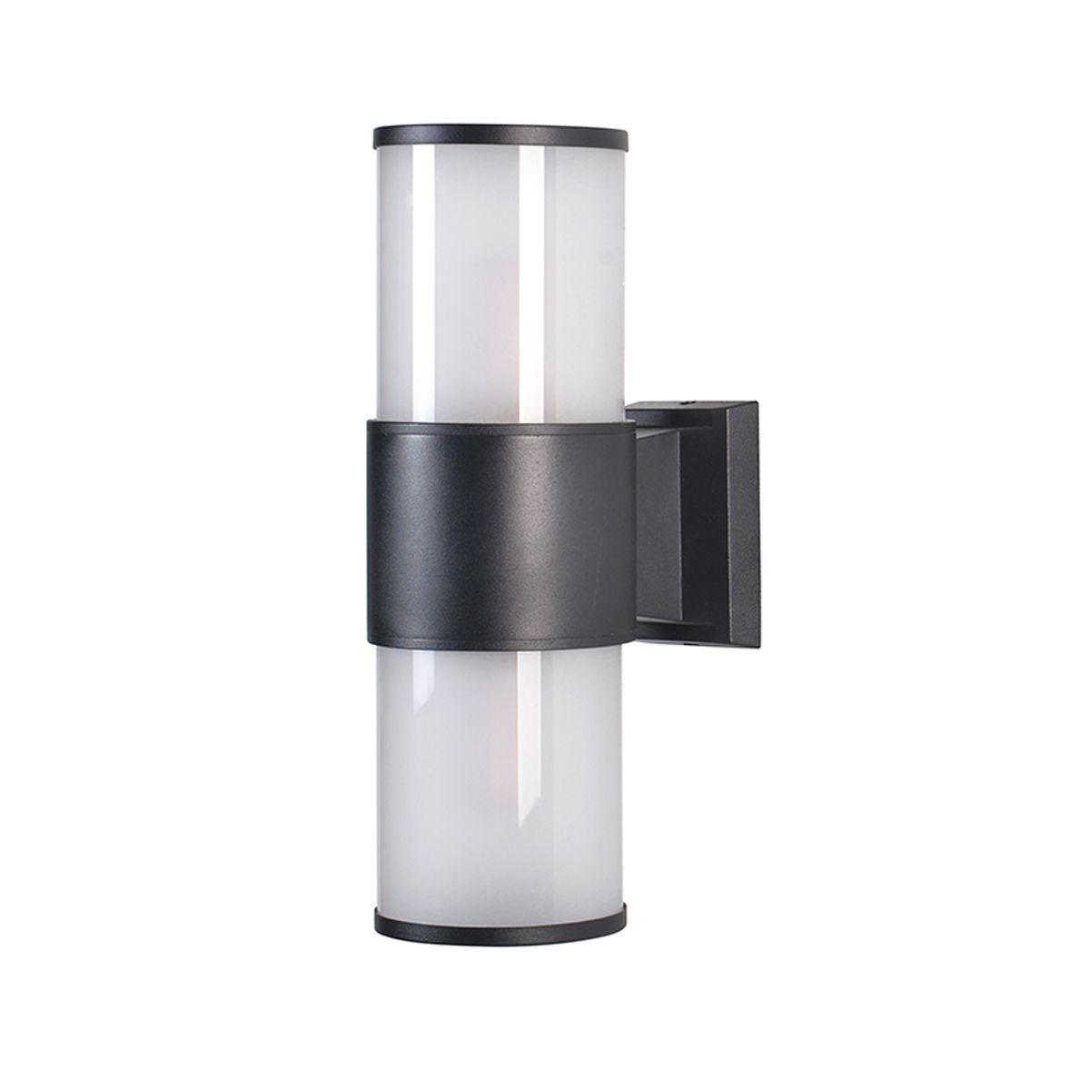 WANT - Apliqué LED Cilíndrico Doble Porta E-27 Negro Incluye Ampolleta Cálida