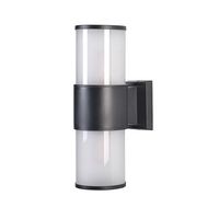 Apliqué LED Cilíndrico Doble Porta E-27 Negro Incluye Ampolleta Cálida