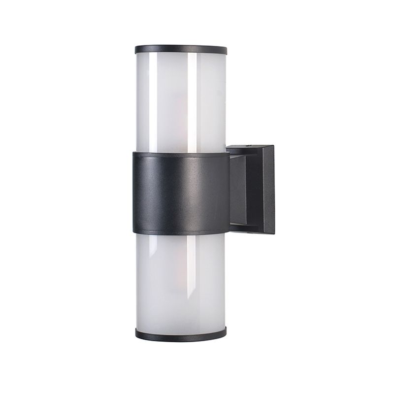 HB LEDS - Apliqué LED Cilíndrico Doble Porta E-27 Negro Incluye Ampolleta Cálida