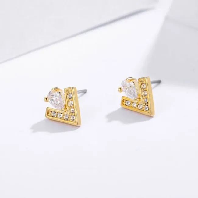 BLOOM CRYSTAL - Aros pegados Mini Vika Con Cristales Austriacos en oro