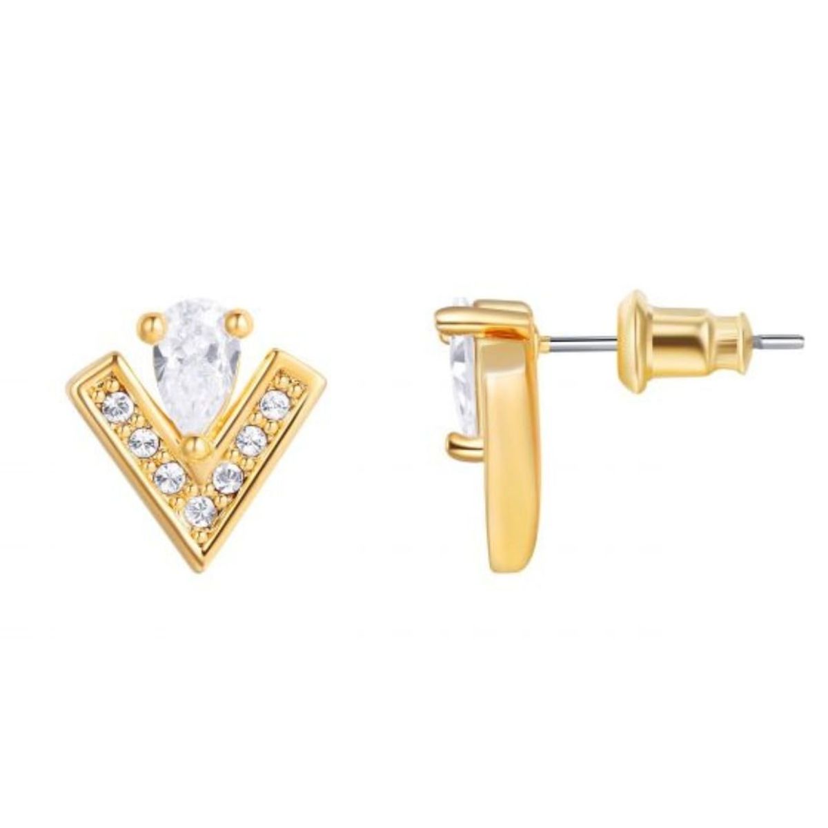 BLOOM CRYSTAL - Aros pegados Mini Vika Con Cristales Austriacos en oro