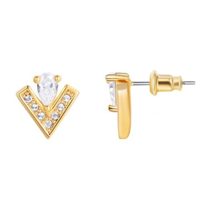 BLOOM CRYSTAL - Aros pegados Mini Vika Con Cristales Austriacos en oro