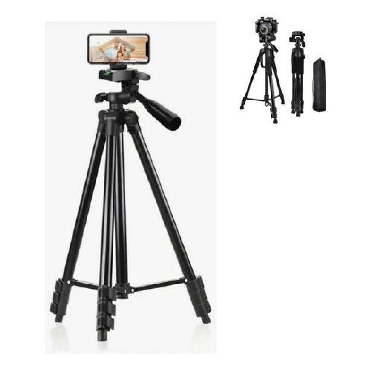 GENERICO - Trípode Cámara Y Celular Plegable Con Bolso Aluminio 140cm