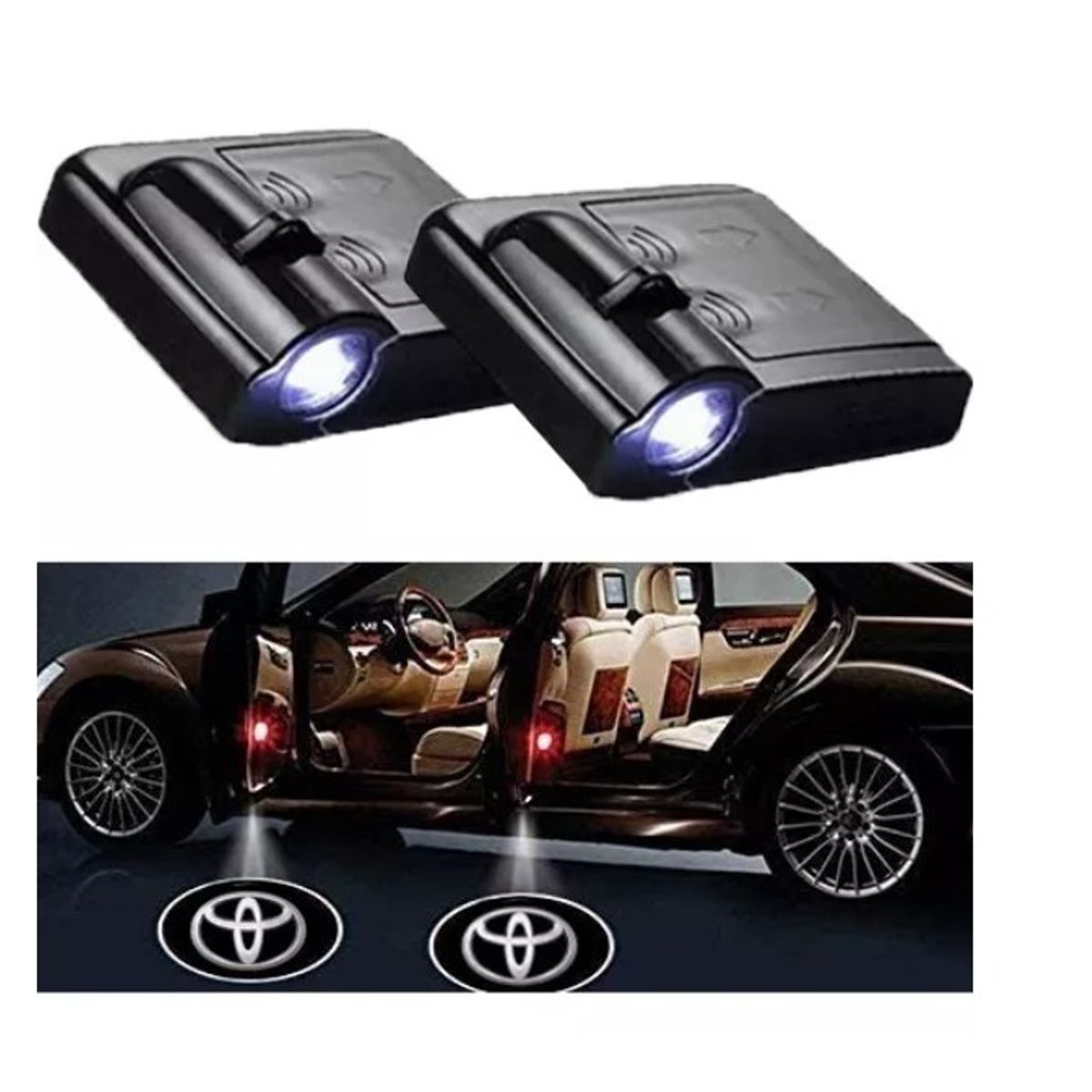 GENERICO - 2 Luz De Cortesia O Proyector Led Logo Para Puerta Toyota