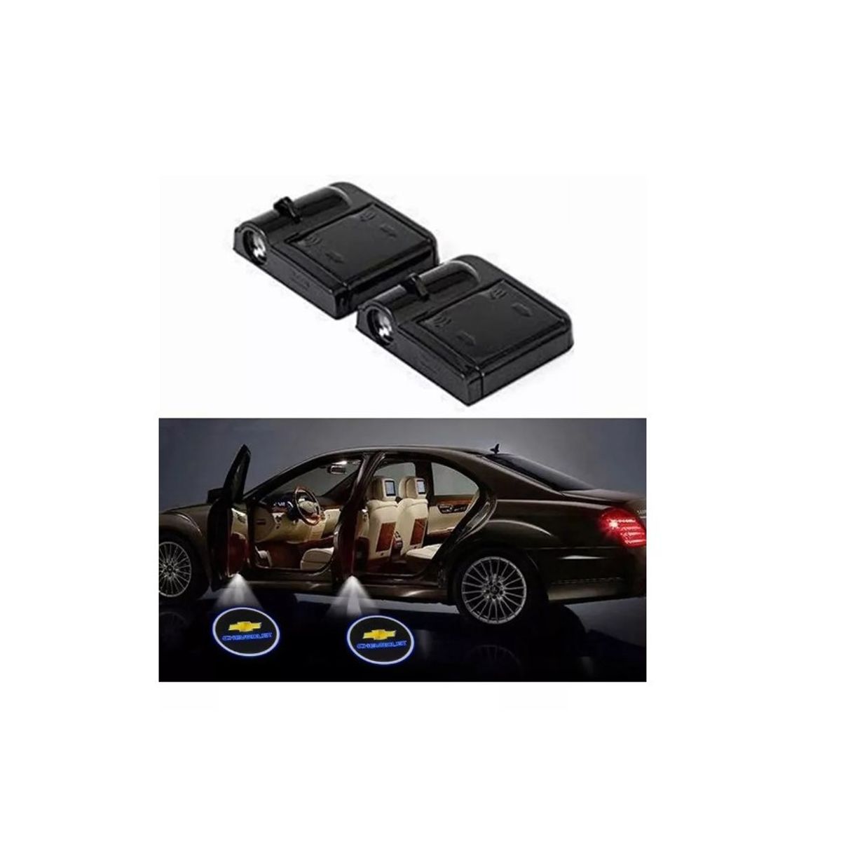 GENERICO - 2 Luz De Cortesia O Proyector Led Logo Para Puerta Chevrolet