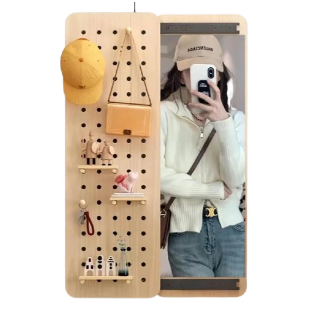 HOMER DESIGN - Espejo Decorativo con Panel Organizador