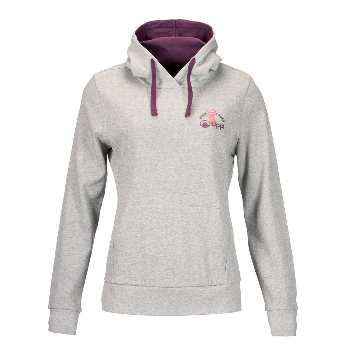 LIPPI - Poleron Mujer Insigne Hoody Sweatshirt Melange Gris Lippi