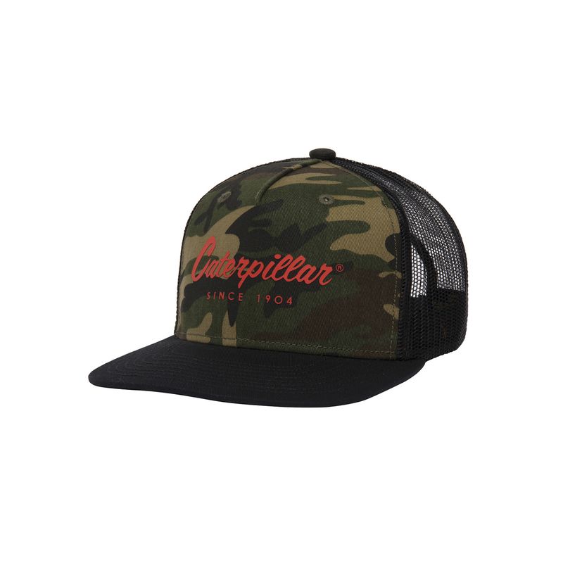 CAT - Jockey Casual Hombre Script Flat Bill Cap Verde CAT
