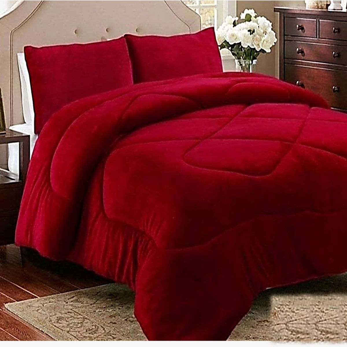 GENERICO - COBERTOR CON CHIPORRO KING ROJO 250cmX270cm GSOL