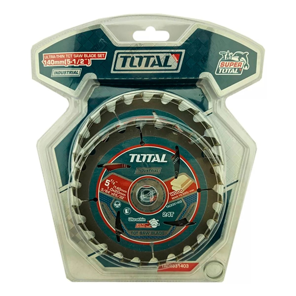 TOTAL TOOLS - Pack 2 Hoja Disco Sierra Circular 5 12 24 Dientes Total