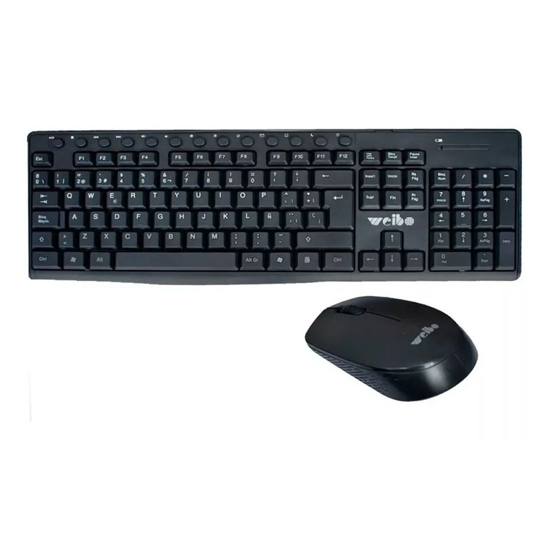WEIBO - Teclado + Mouse Inalámbrico/ 2 En 1 Weibo Wb-8012, USB.