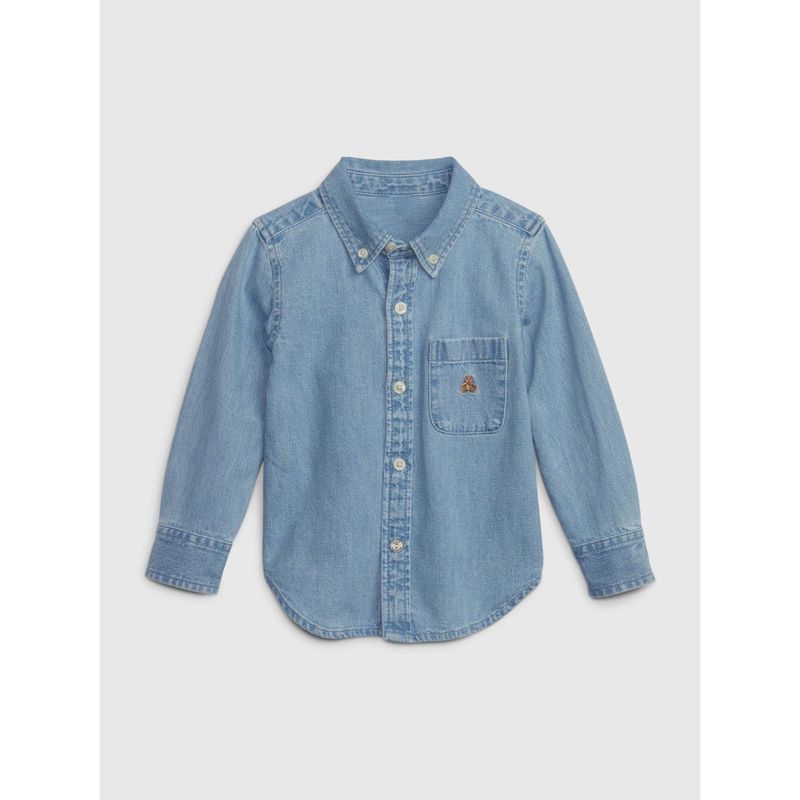 GAP - Camisa Denim Manga Larga Azul GAP