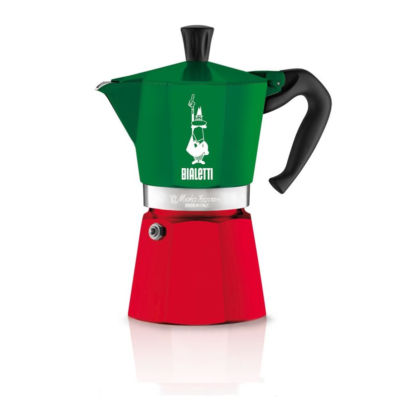 BIALETTI - Cafetera Moka Express Tricolor 6 Tazas 270ml Bialetti