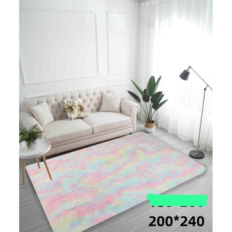 GENERICO - alfombra peluda tipo shaggy 240x200cm multicolor