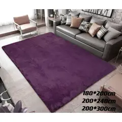 GENERICO - Alfombra peluda tipo shaggy 240x200cm morado