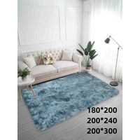 Alfombra peluda tipo shaggy 240x200cm azul matizado